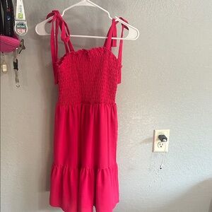 Pink Dress with Tie Straps